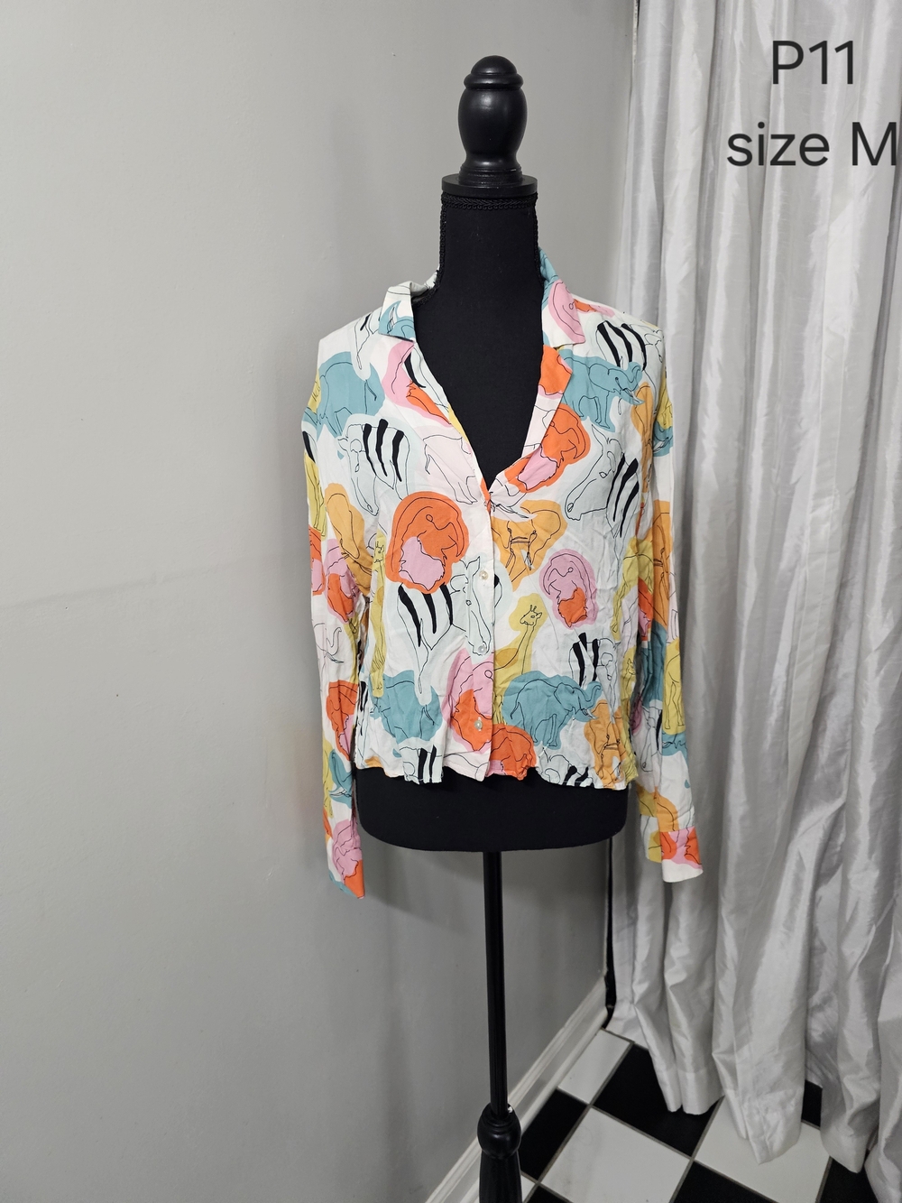 Zara Multicolor Floral-Print Lightweight Button Jacket
